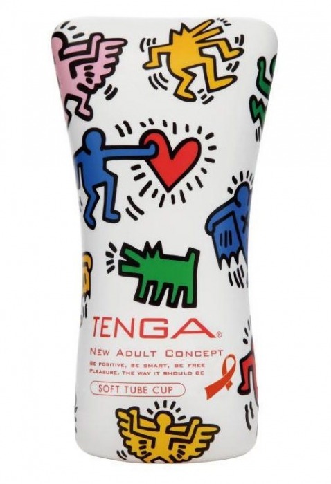 Мастурбатор-туба Keith Haring Soft Tube CUP - Tenga - в Кемерово купить с доставкой