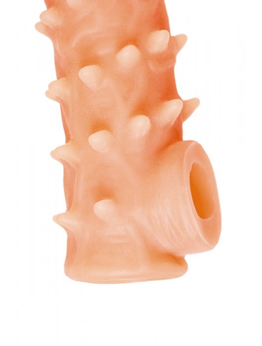 Телесная закрытая насадка с пупырышками Cock Sleeve Size S - 13,8 см. - KOKOS - в Кемерово купить с доставкой