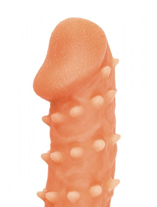 Телесная закрытая насадка с пупырышками Cock Sleeve Size S - 13,8 см. - KOKOS - в Кемерово купить с доставкой