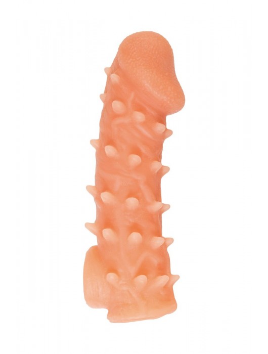 Телесная закрытая насадка с пупырышками Cock Sleeve Size L - 17,6 см. - KOKOS - в Кемерово купить с доставкой