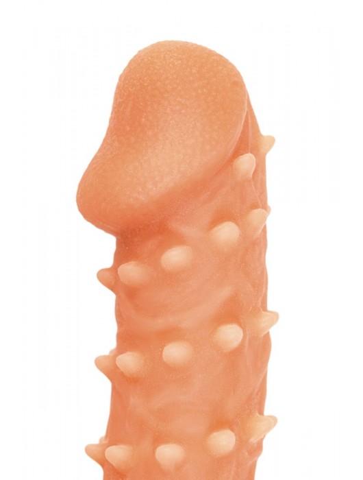 Телесная закрытая насадка с пупырышками Cock Sleeve Size L - 17,6 см. - KOKOS - в Кемерово купить с доставкой