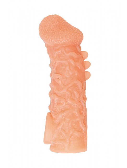 Телесная закрытая насадка с шершавой головкой Cock Sleeve Size S - 13,8 см. - KOKOS - в Кемерово купить с доставкой