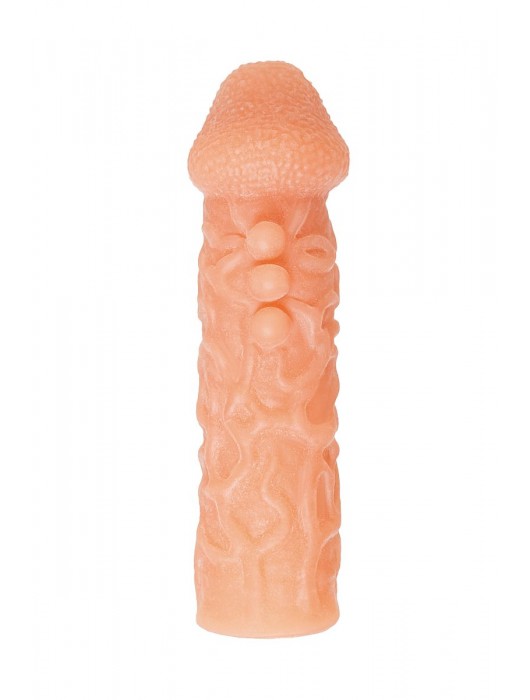 Телесная закрытая насадка с шершавой головкой Cock Sleeve Size S - 13,8 см. - KOKOS - в Кемерово купить с доставкой