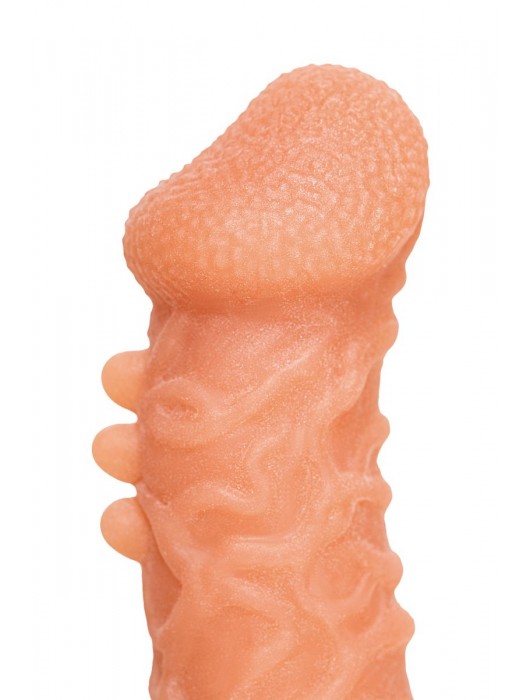 Телесная закрытая насадка с шершавой головкой Cock Sleeve Size S - 13,8 см. - KOKOS - в Кемерово купить с доставкой