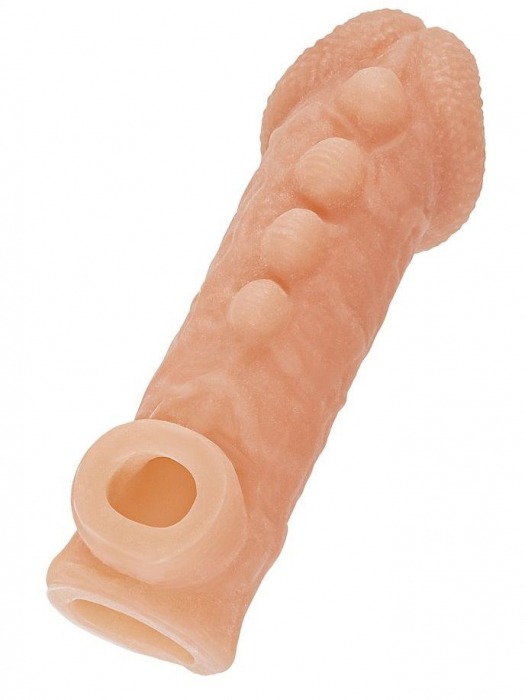 Телесная закрытая насадка с шишечками Cock Sleeve Size S - 13,8 см. - KOKOS - в Кемерово купить с доставкой