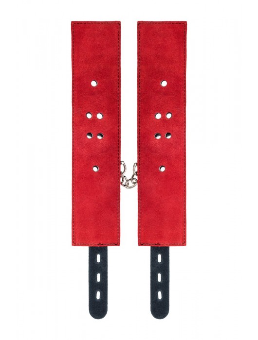 Красно-черные оковы на ноги из кожи - ToyFa - купить с доставкой в Кемерово