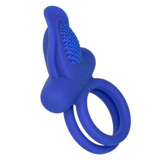 Синее перезаряжаемое эрекционное кольцо Silicone Rechargeable Dual Pleaser Enhancer - California Exotic Novelties - в Кемерово купить с доставкой