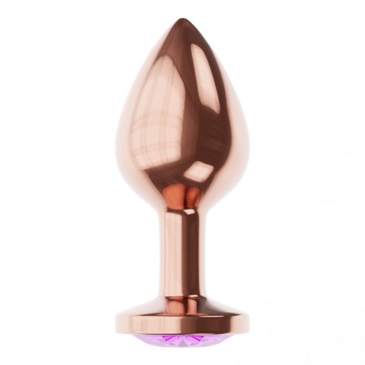 Пробка цвета розового золота с фиолетовым кристаллом Diamond Amethyst Shine S - 7,2 см. - Lola Games - купить с доставкой в Кемерово