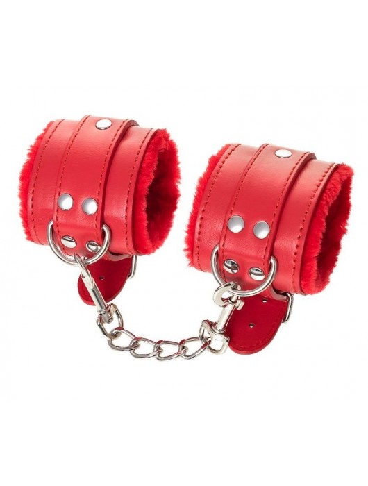 Красные наручники Anonymo из искусственной кожи - ToyFa - купить с доставкой в Кемерово