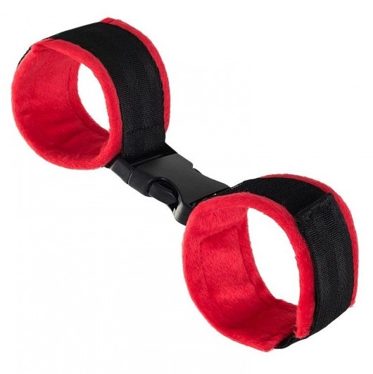 Красно-черные велюровые оковы Anonymo - ToyFa - купить с доставкой в Кемерово