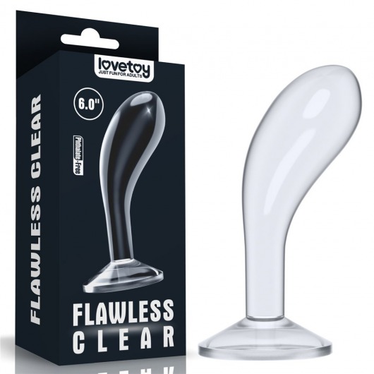 Прозрачный стимулятор простаты Flawless Clear Prostate Plug - 15 см. - Lovetoy - в Кемерово купить с доставкой