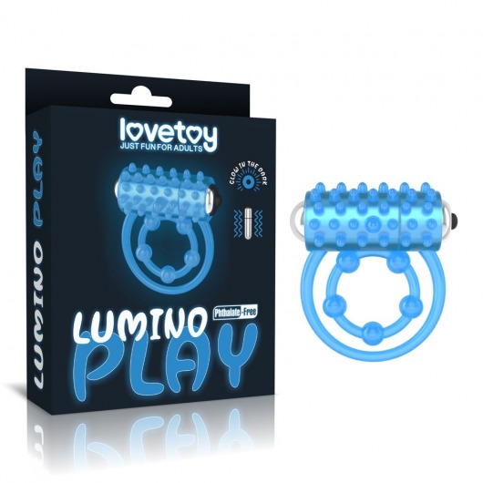 Голубое, светящееся в темноте виброкольцо Lumino Play Vibrating Penis Ring - Lovetoy - в Кемерово купить с доставкой