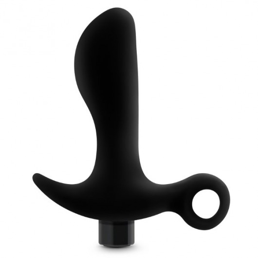 Черный анальный вибратор Silicone Vibrating Prostate Massager 01 - 10,8 см. - Blush Novelties - в Кемерово купить с доставкой