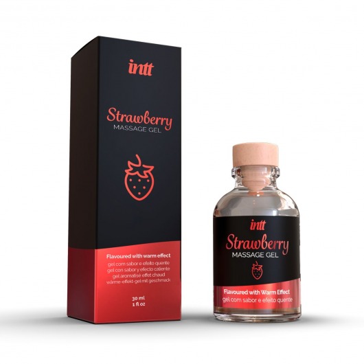 Массажный гель с ароматом клубники Strawberry - 30 мл. - INTT - купить с доставкой в Кемерово