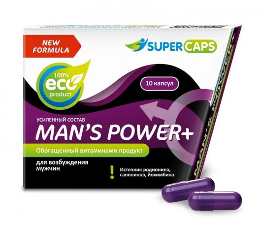 Возбуждающее средство для мужчин Mans Power plus - 10 капсул (0,35 гр.) +1 в подарок - SuperCaps - купить с доставкой в Кемерово