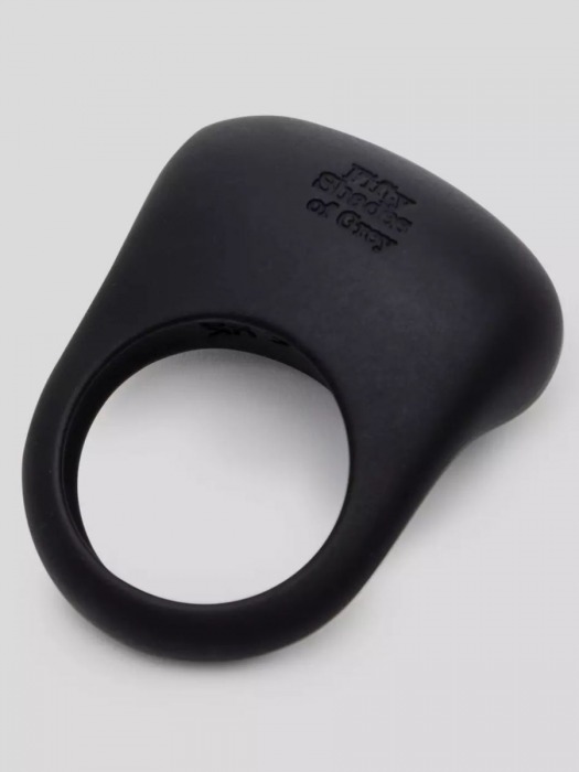 Черное эрекционное виброкольцо Sensation Rechargeable Vibrating Love Ring - Fifty Shades of Grey - в Кемерово купить с доставкой