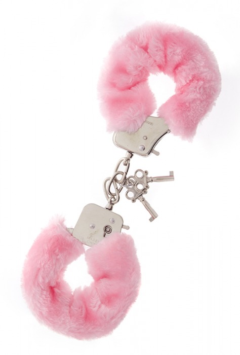 Металлические наручники с розовой меховой опушкой METAL HANDCUFF WITH PLUSH PINK - Dream Toys - купить с доставкой в Кемерово