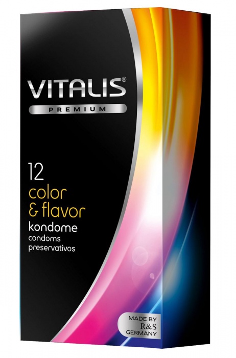 Цветные ароматизированные презервативы VITALIS PREMIUM color   flavor - 12 шт. - Vitalis - купить с доставкой в Кемерово