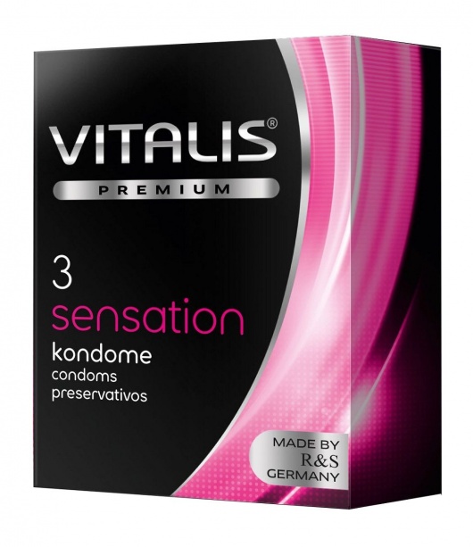 Презервативы с пупырышками и кольцами VITALIS PREMIUM sensation - 3 шт. - Vitalis - купить с доставкой в Кемерово