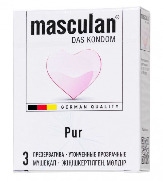 Супертонкие презервативы Masculan Pur - 3 шт. - Masculan - купить с доставкой в Кемерово