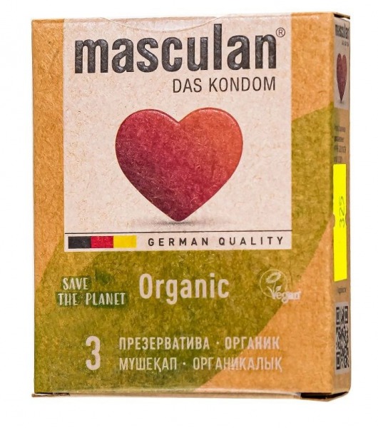 Экологически чистые презервативы Masculan Organic - 3 шт. - Masculan - купить с доставкой в Кемерово