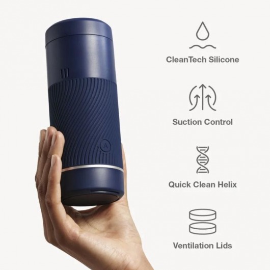 Синий мастурбатор с контролем всасывания Arcwave Pow Stroker - Arcwave - в Кемерово купить с доставкой