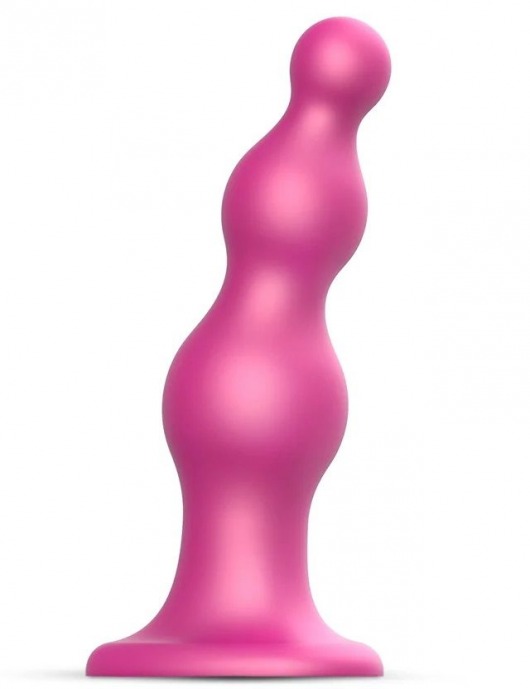 Розовая насадка Strap-On-Me Dildo Plug Beads size S - Strap-on-me - купить с доставкой в Кемерово