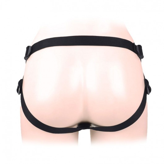 Черный пояс-трусики в комплекте с коннектором и насадкой - Notabu - купить с доставкой в Кемерово