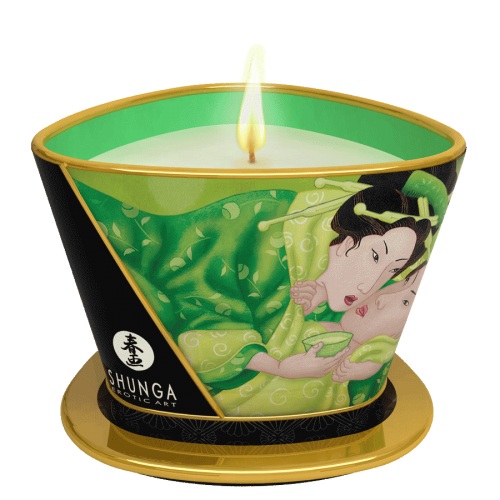 Массажная свеча Exotic Green Tea с ароматом зелёного чая - 170 мл. - Shunga - купить с доставкой в Кемерово