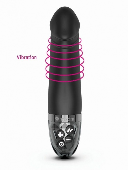 Черный вибратор с электростимуляцией Real Deal Neal - 16,5 см. - MyStim - купить с доставкой в Кемерово