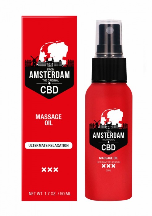 Стимулирующее массажное масло CBD from Amsterdam Massage Oil - 50 мл. - Shots Media BV - купить с доставкой в Кемерово