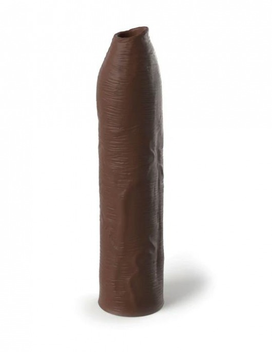 Коричневая насадка-удлинитель Uncut Silicone Penis Enhancer - 17,8 см. - Pipedream - в Кемерово купить с доставкой