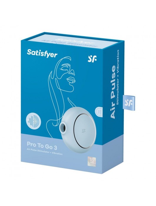 Голубой клиторальный стимулятор Pro To Go 3 - Satisfyer