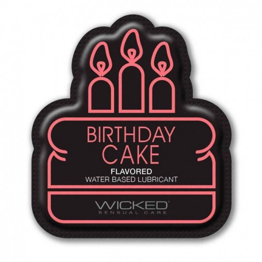 Лубрикант на водной основе со вкусом торта с кремом Wicked Aqua Birthday cake - 3 мл. - Wicked - купить с доставкой в Кемерово