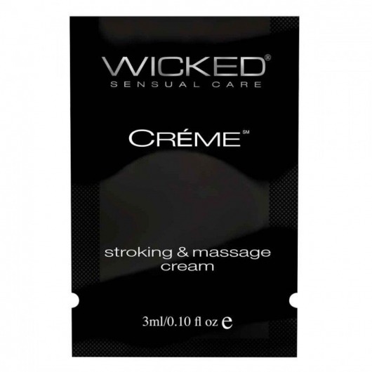 Крем для массажа и мастурбации Wicked Stroking and Massage Creme - 3 мл. - Wicked - купить с доставкой в Кемерово