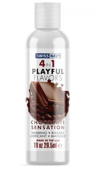 Массажный гель 4-в-1 Chocolate Sensation с ароматом шоколада - 29,5 мл. - Swiss navy - купить с доставкой в Кемерово