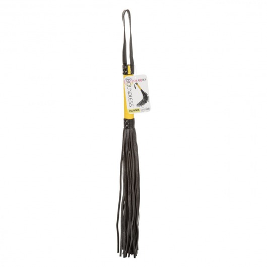 Черная плеть с желтой рукоятью Boundless Flogger - 69,25 см. - California Exotic Novelties - купить с доставкой в Кемерово