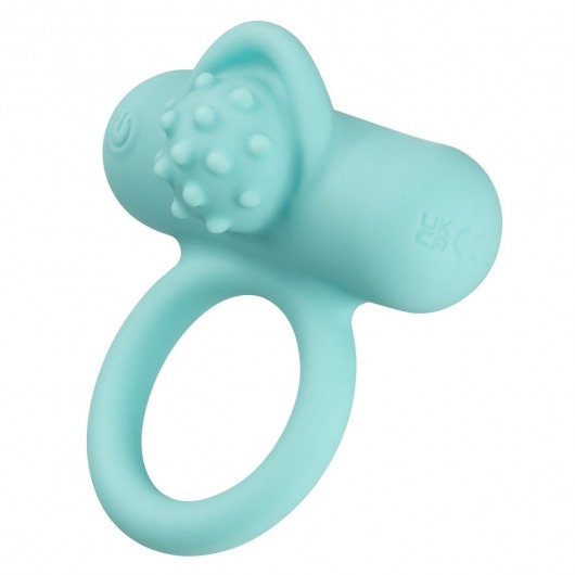 Аквамариновое эрекционное виброкольцо Silicone Rechargeable Nubby Lover’s Delight - California Exotic Novelties - в Кемерово купить с доставкой