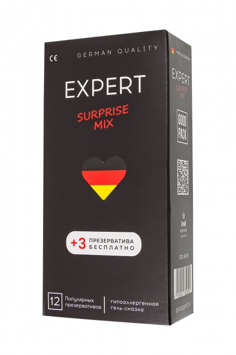 Презервативы EXPERT Surprise Mix - 12 шт.(+3 в подарок) - Expert - купить с доставкой в Кемерово