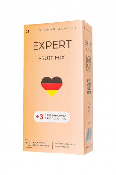 Ароматизированные презервативы EXPERT Fruit Mix - 12 шт.(+3 в подарок) - Expert - купить с доставкой в Кемерово