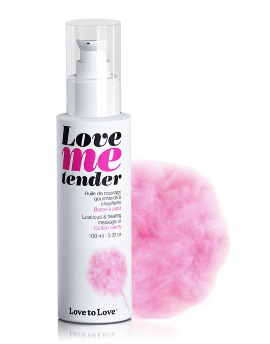 Съедобное согревающее массажное масло Love Me Tender Cotton Candy с ароматом сладкой ваты - 100 мл. - Love to Love - купить с доставкой в Кемерово