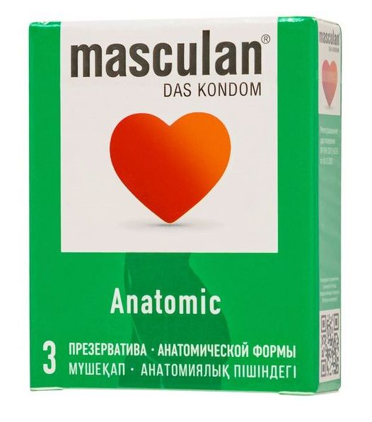 Презервативы анатомической формы Masculan Anatomic - 3 шт. - Masculan - купить с доставкой в Кемерово