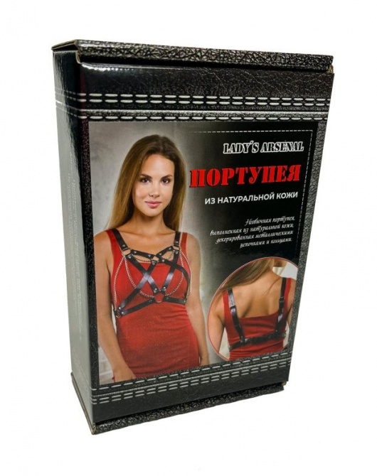 Портупея из натуральной кожи с цепочками - БДСМ Арсенал - купить с доставкой в Кемерово