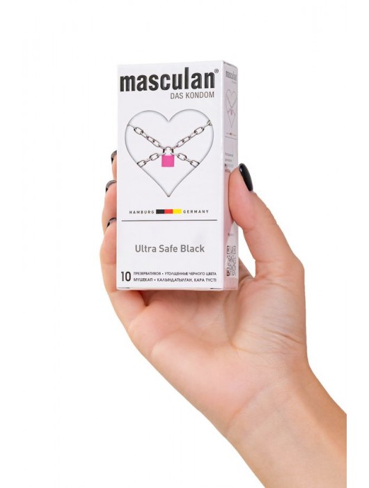 Ультрапрочные презервативы Masculan Ultra Safe Black - 10 шт. - Masculan - купить с доставкой в Кемерово