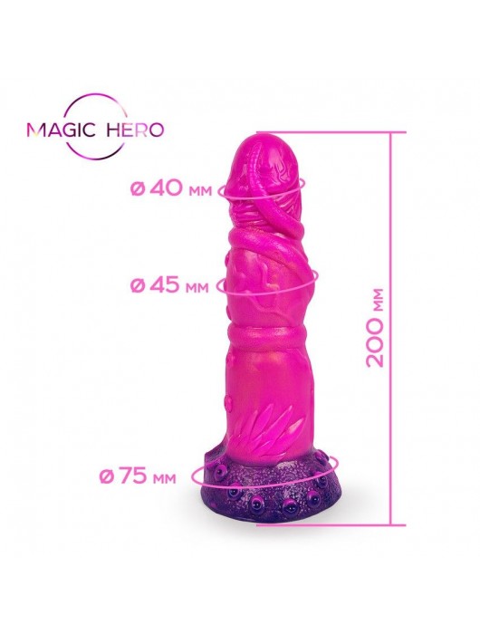 Розовый рельефный фантазийный фаллоимитатор - 20 см. - Bior toys - купить с доставкой в Кемерово