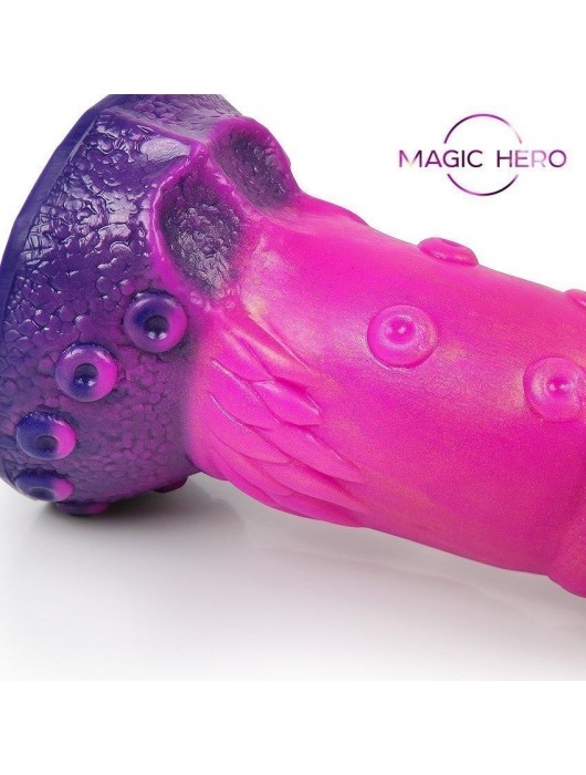 Розовый рельефный фантазийный фаллоимитатор - 20 см. - Bior toys - купить с доставкой в Кемерово