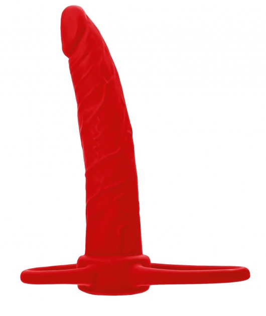 Красная насадка на пенис для двойного проникновения Black Red - 16,5 см. - ToyFa - купить с доставкой в Кемерово