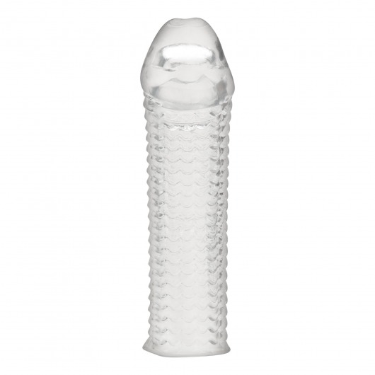 Текстурированная насадка на пенис Clear Textured Penis Enhancing Sleeve Extension - 16,5 см. - BlueLine - в Кемерово купить с доставкой