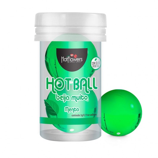 Лубрикант на масляной основе Hot Ball Beija Muito с ароматом мяты (2 шарика по 3 гр.) - HotFlowers - купить с доставкой в Кемерово