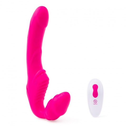 Розовый безремневой страпон на радиоуправлении Strapless Together - 22 см. - Together Toy - купить с доставкой в Кемерово